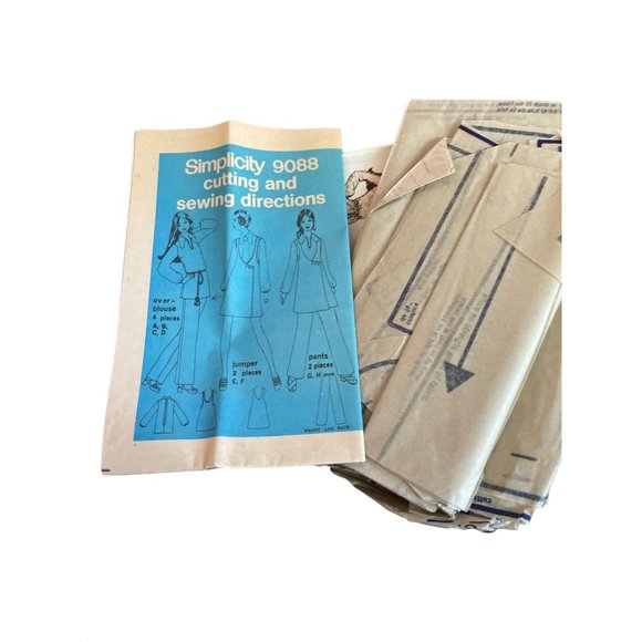 Simplicity 9088 Vintage Mini Jumper, Over Blouse, & Pants Pattern size 16 - Picture 3 of 3